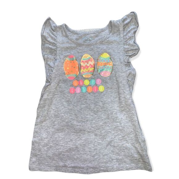 Cat & Jack Other - Cat & Jack Easter Egg Shirt Gray Girls Medium 7/8